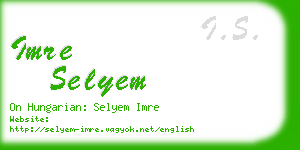 imre selyem business card